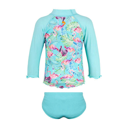 Escargot Baby Flamingo Forest Sun Top & Nappy Pant Set