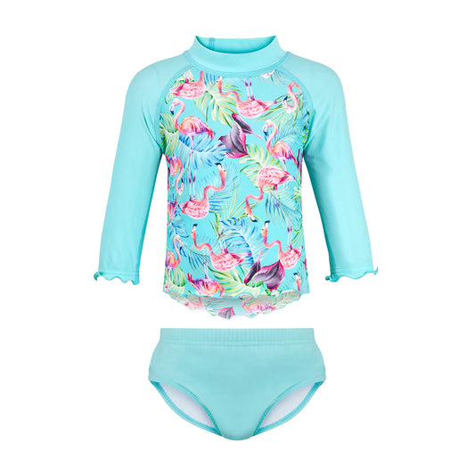 Escargot Baby Flamingo Forest Sun Top & Nappy Pant Set
