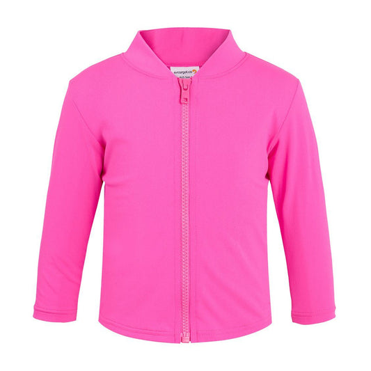 Escargot Hot Pink Zip Up Long Sleeve Sun Top